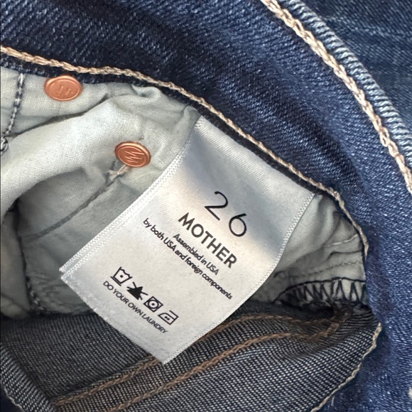 MOTHER The Outsider Ankle Fray Jeans Uncharted Waters Size 26 - Picture 10 of 12